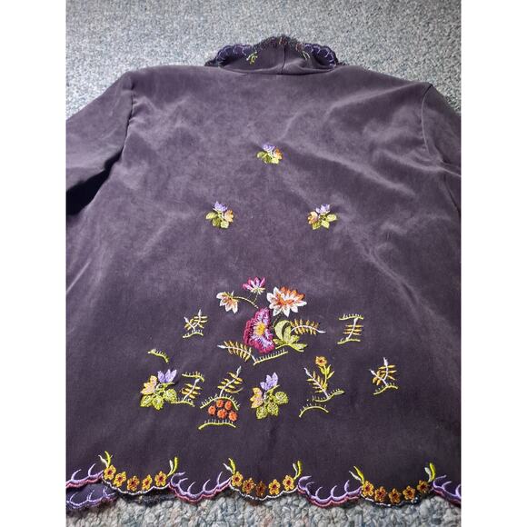 Silk Club Embroidered Floral Jacket Hippie XL - Picture 9 of 9